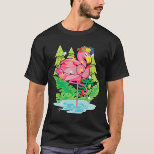 Camiseta Flamingo Animal Ave Tropical Luzes De Natal