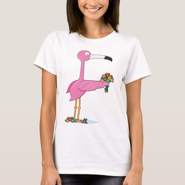 Camiseta Flamingo animal do alfabeto (Frente)
