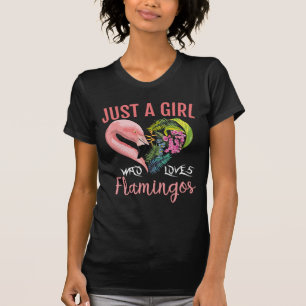 Camiseta Flamingo Apenas uma Garota que ama Flamingos T T-S
