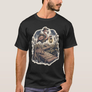 Camiseta Flamingo Assustador Explorador do Pântano Hallowee