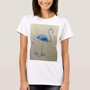 Camiseta Flamingo Azul com t-shirt de Pérolas