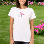 Camiseta Flamingo Bachelorette Bridesmaid Flock Tribe<br><div class="desc">Procurando uma camisa divertida e exclusiva para sua festa de solteira? Veja a camisa da tribo de bloqueio do Flamingo Bride! É perfeito para o fim de semana de uma garota ou para um favor de festa. O design de flamingo cor-de-rosa também está disponível em outros itens na loja PageCreativeDesigns....</div>