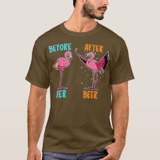 Camiseta Flamingo Bebendo Bebida Para Mulheres Homens Engra