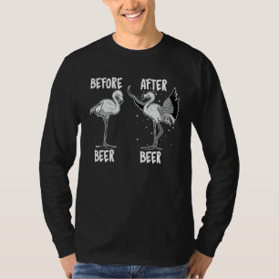 Camiseta Flamingo Bebendo Cerveja Para Mulheres Homens Páss