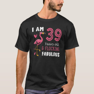 Camiseta Flamingo Bird Flamingo Cute Birthday Há 39 Anos