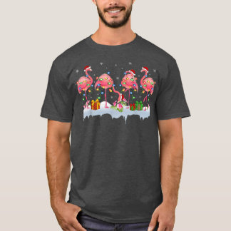 Camiseta Flamingo Bird Lover Xmas Luz Rosa Flamingo Chri