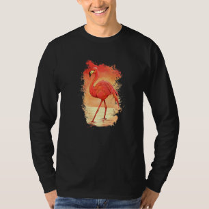 Camiseta Flamingo Bird Pink Animal Painting Birds Sun