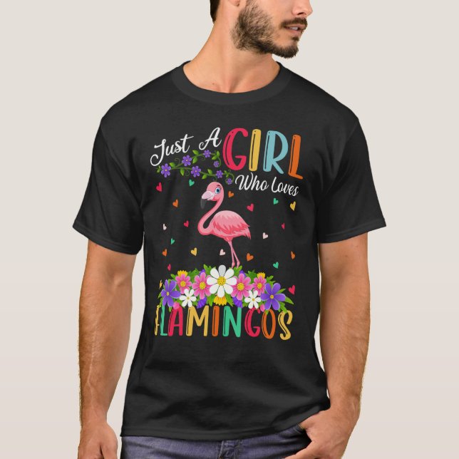 Camiseta Flamingo Bird Só Uma Menina Que Ama Flamingos (Frente)