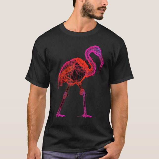 Camiseta Flamingo Bird Trabalho de arte Flamingo (Frente)