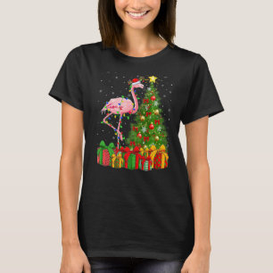 Camiseta Flamingo Bird Xmas Holiday Papais noeis Flamingo C