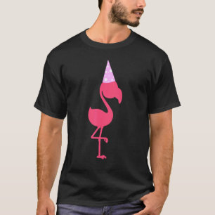 Camiseta Flamingo Birthday Pink Party Hat Animal