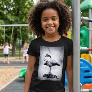 Camiseta Flamingo Black and White Watercolor 02