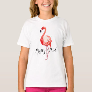 Camiseta Flamingo bonito e cor-de-rosa