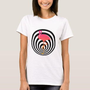 Camiseta Flamingo bonito nos círculos