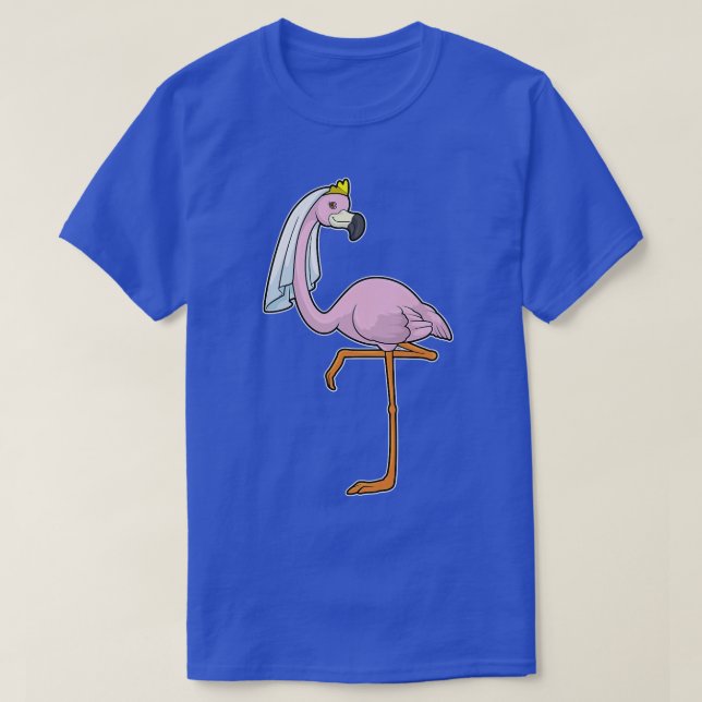 Camiseta Flamingo Bride Veil Wedding (Frente do Design)