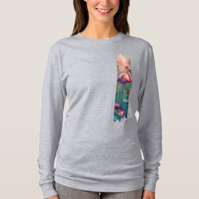 Camiseta Flamingo brushAVE pintura (Frente)