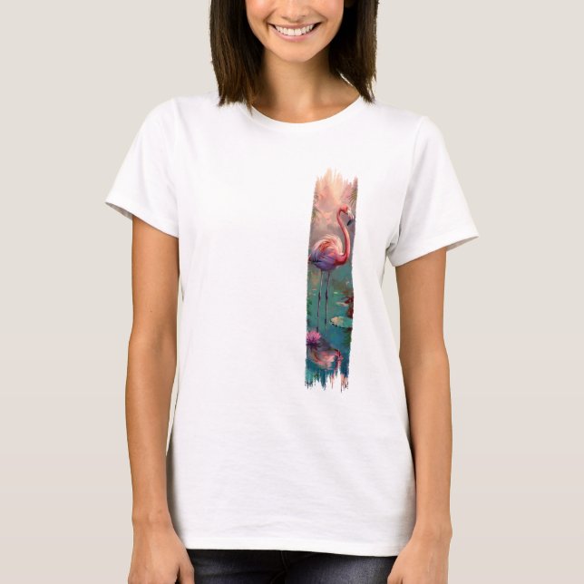Camiseta Flamingo BrushAVP Paint Art (Frente)