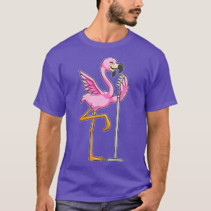 Camiseta Flamingo cantando com microfone