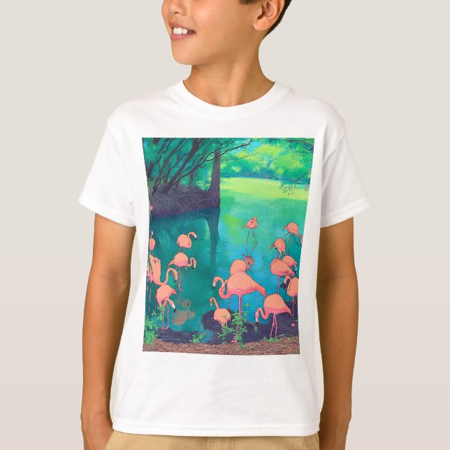 Camiseta flamingo-caribenho (Frente)