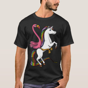 Camiseta Flamingo Cavalgando Unicórnio