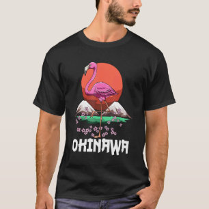 Camiseta Flamingo Cherry Blossom Sakura Okinawa Japão