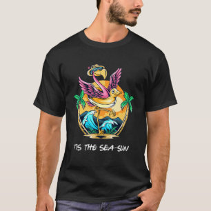 Camiseta Flamingo Christmas Em Julho De Summer Tropical Bea