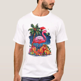 Camiseta Flamingo Christmas Lighting Xmas