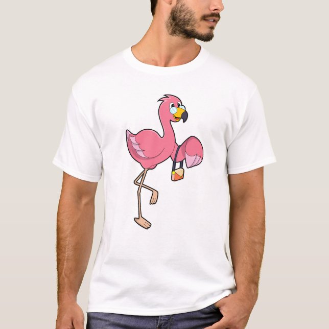 Camiseta Flamingo com bolsa (Frente)