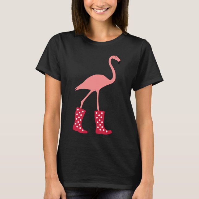 Camiseta Flamingo com botas de borracha (Frente)