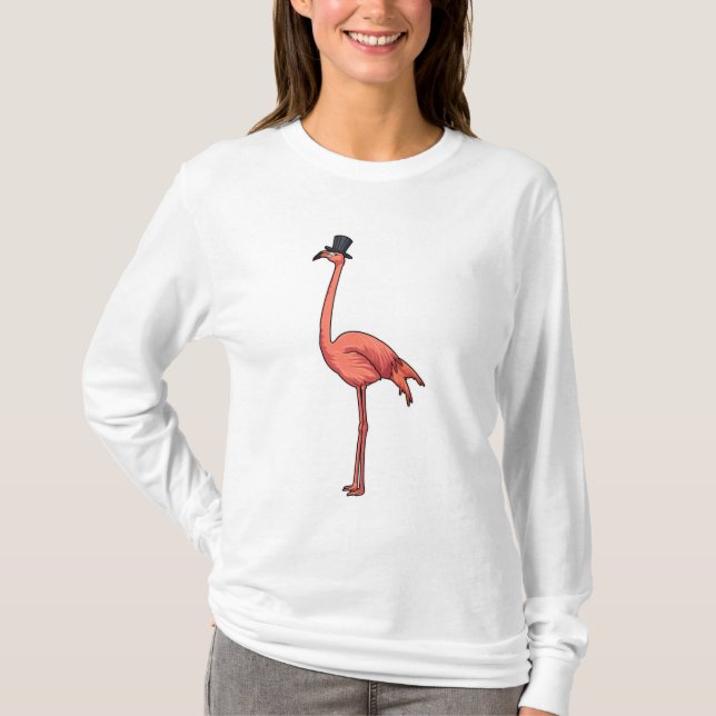 Camiseta Flamingo com chapéu (Frente)