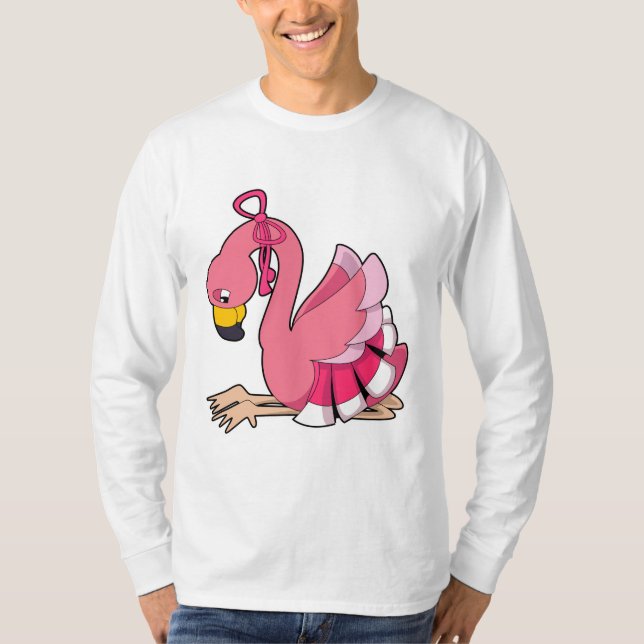 Camiseta Flamingo com Faixa de Opções (Frente)