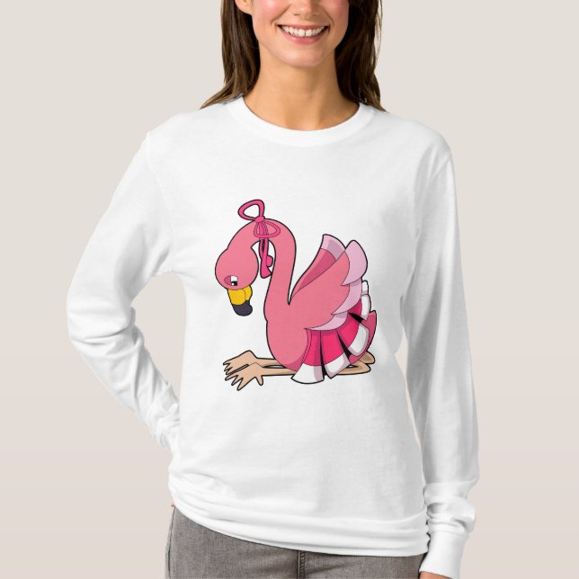 Camiseta Flamingo com Faixa de Opções (Frente)