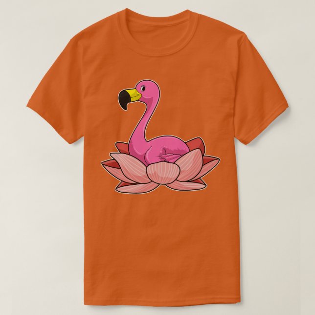 Camiseta Flamingo com flor de lótus (Frente do Design)