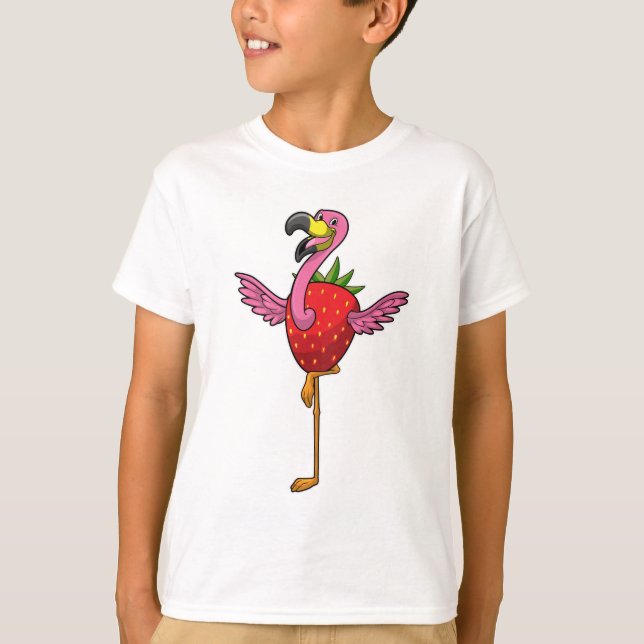Camiseta Flamingo com morango (Frente)