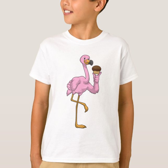 Camiseta Flamingo com Muffin (Frente)