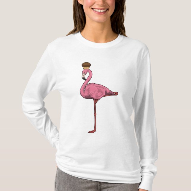 Camiseta Flamingo com Muffin (Frente)