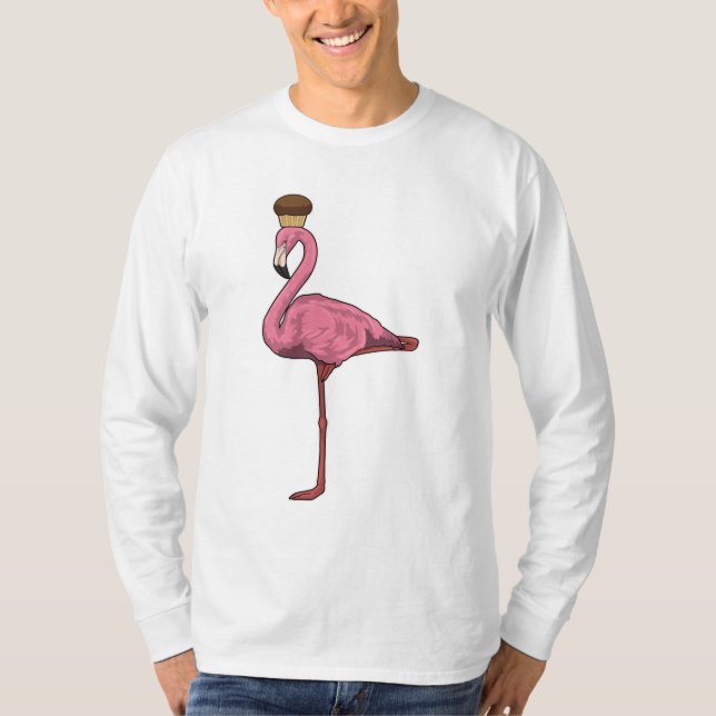 Camiseta Flamingo com Muffin (Frente)