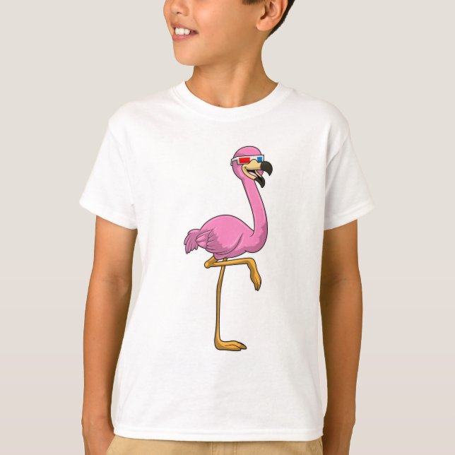 Camiseta Flamingo com Óculos (Frente)