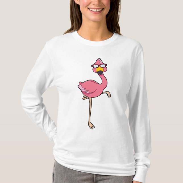 Camiseta Flamingo com óculos de sol (Frente)