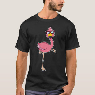 Camiseta Flamingo com óculos de sol