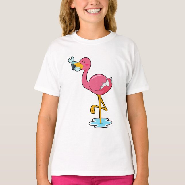 Camiseta Flamingo com Peixe (Frente)
