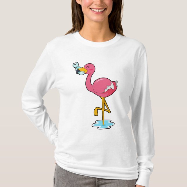 Camiseta Flamingo com Peixe (Frente)