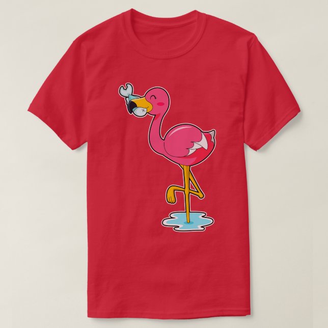 Camiseta Flamingo Com Peixe (Frente do Design)