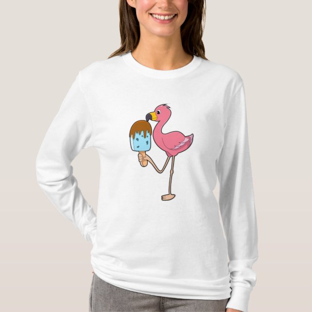 Camiseta Flamingo com picolé (Frente)