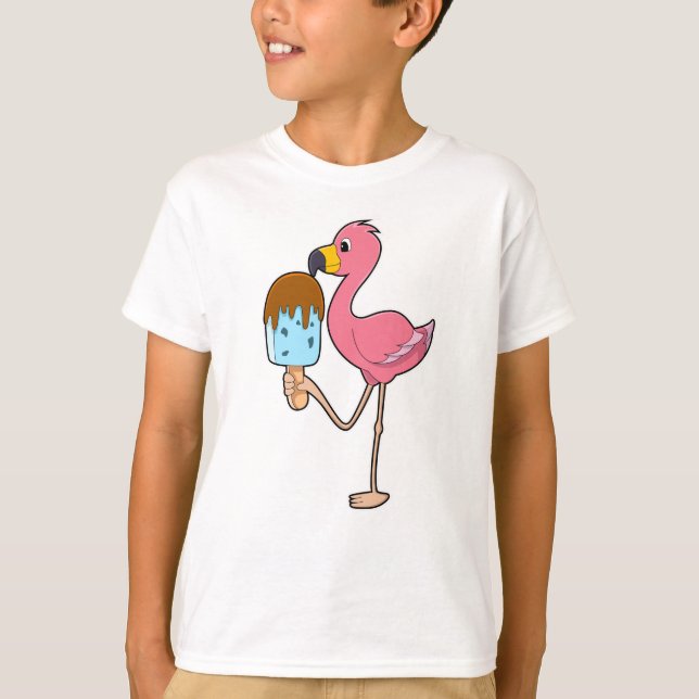 Camiseta Flamingo com picolé (Frente)