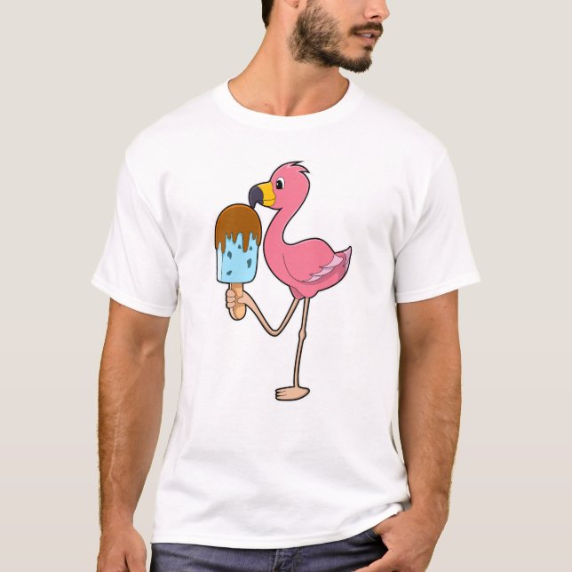 Camiseta Flamingo com picolé (Frente)