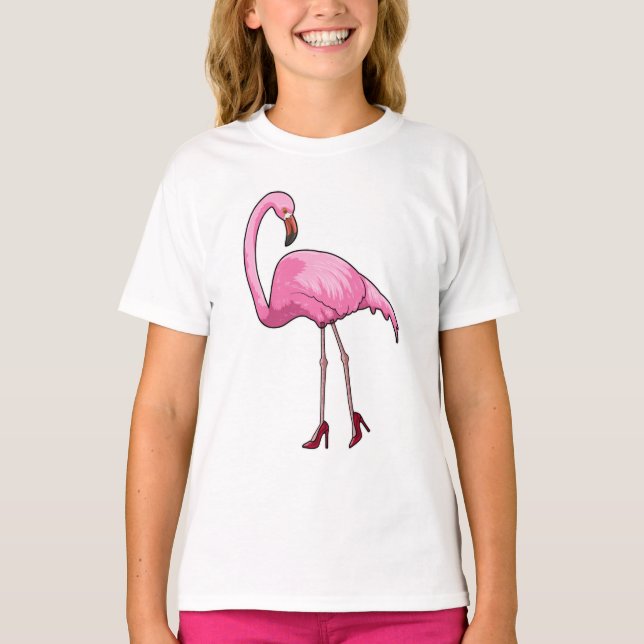 Camiseta Flamingo com salto alto (Frente)