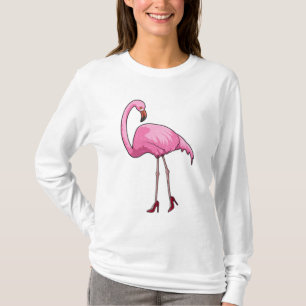 Camiseta Flamingo com salto alto