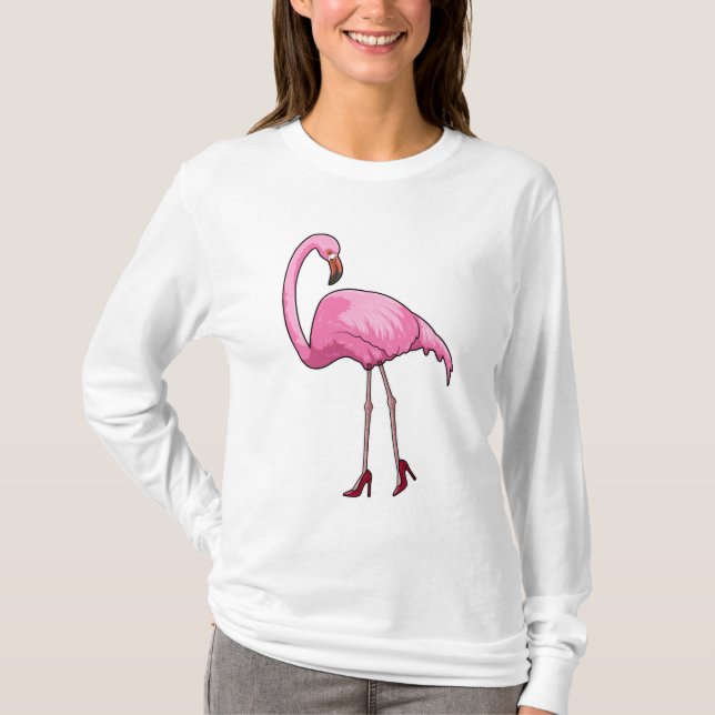 Camiseta Flamingo com salto alto (Frente)