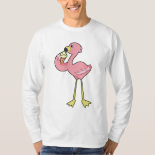 Camiseta Flamingo com sorvete Waffle